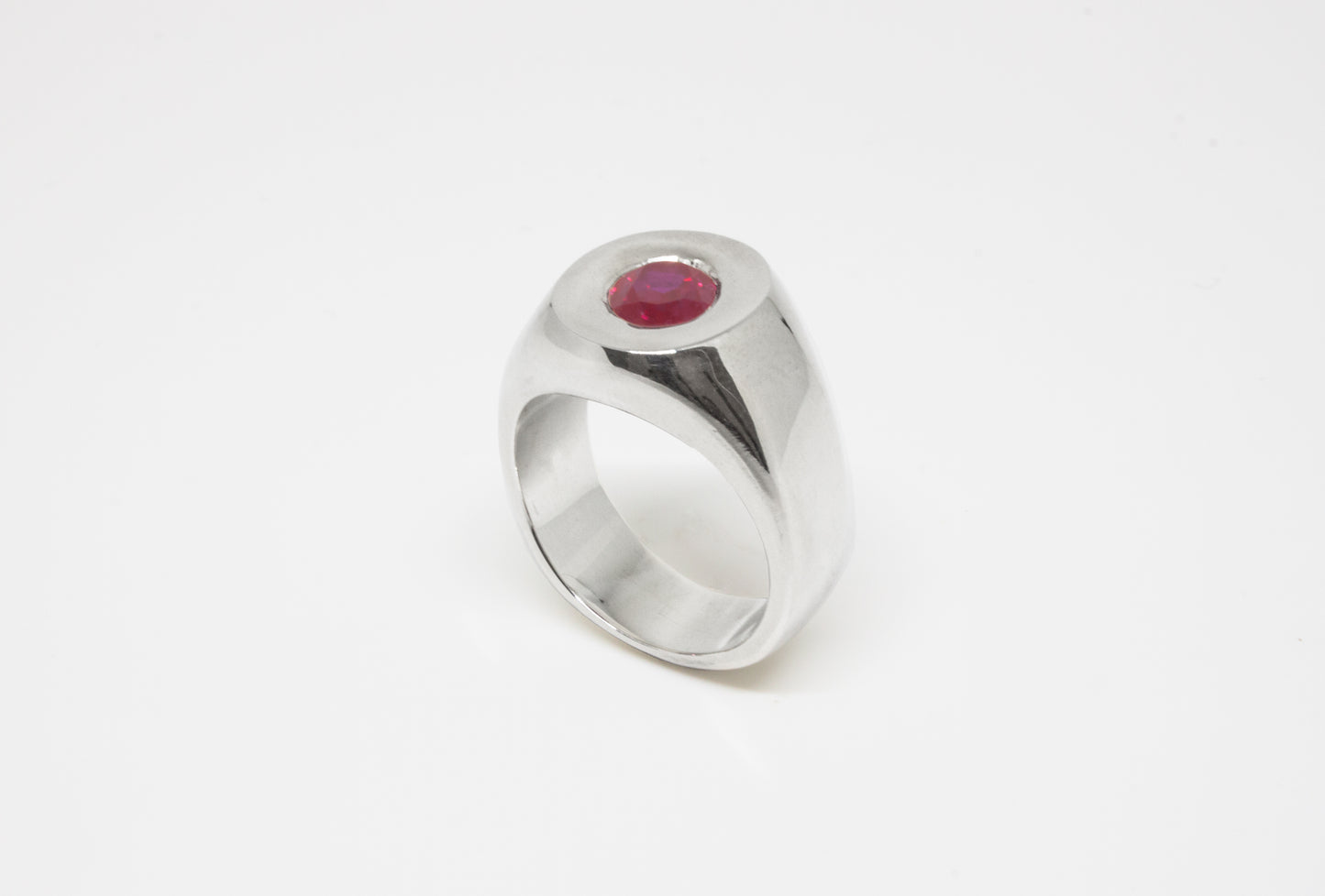 Twisted Signet Ring + Synthetic Ruby