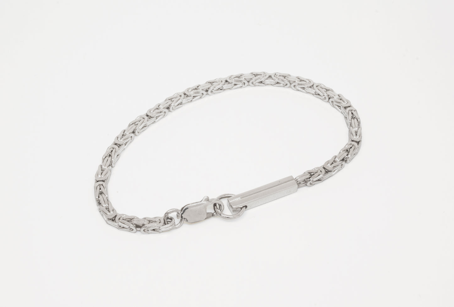 Bracelet M-Bar in 925 silver, kings chain bracelet with M-Bar, handmade by Minou Lejeune