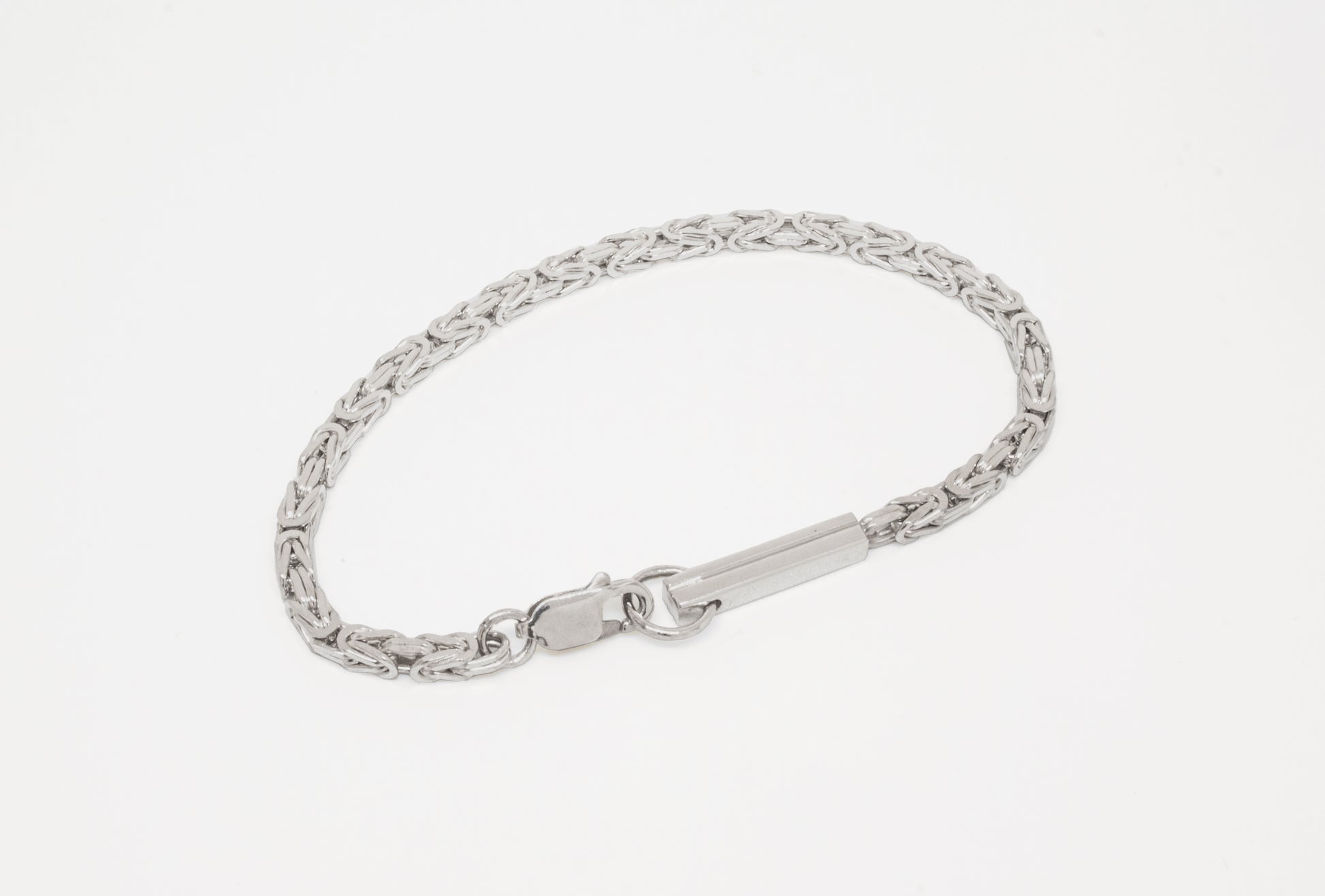 Bracelet M-Bar in 925 silver, kings chain bracelet with M-Bar, handmade by Minou Lejeune