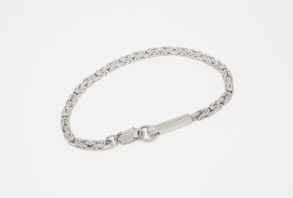 Bracelet M-Bar in 925 silver, kings chain bracelet with M-Bar, handmade by Minou Lejeune
