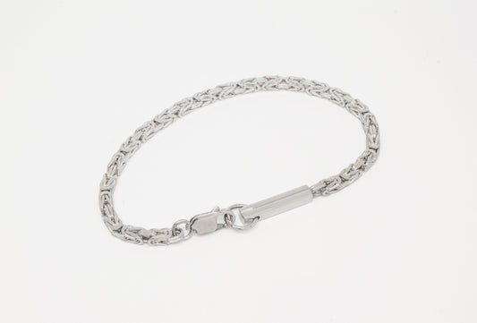 Bracelet M-Bar in 925 silver, kings chain bracelet with M-Bar, handmade by Minou Lejeune