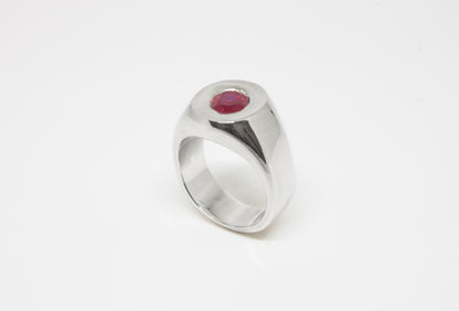 Twisted Signet Ring + Synthetic Ruby