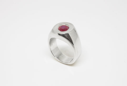 Twisted Signet Ring + Synthetic Ruby