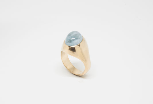Twisted Ring + Aquamarine
