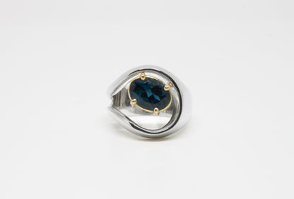 Loop Ring + London Blue Topaz