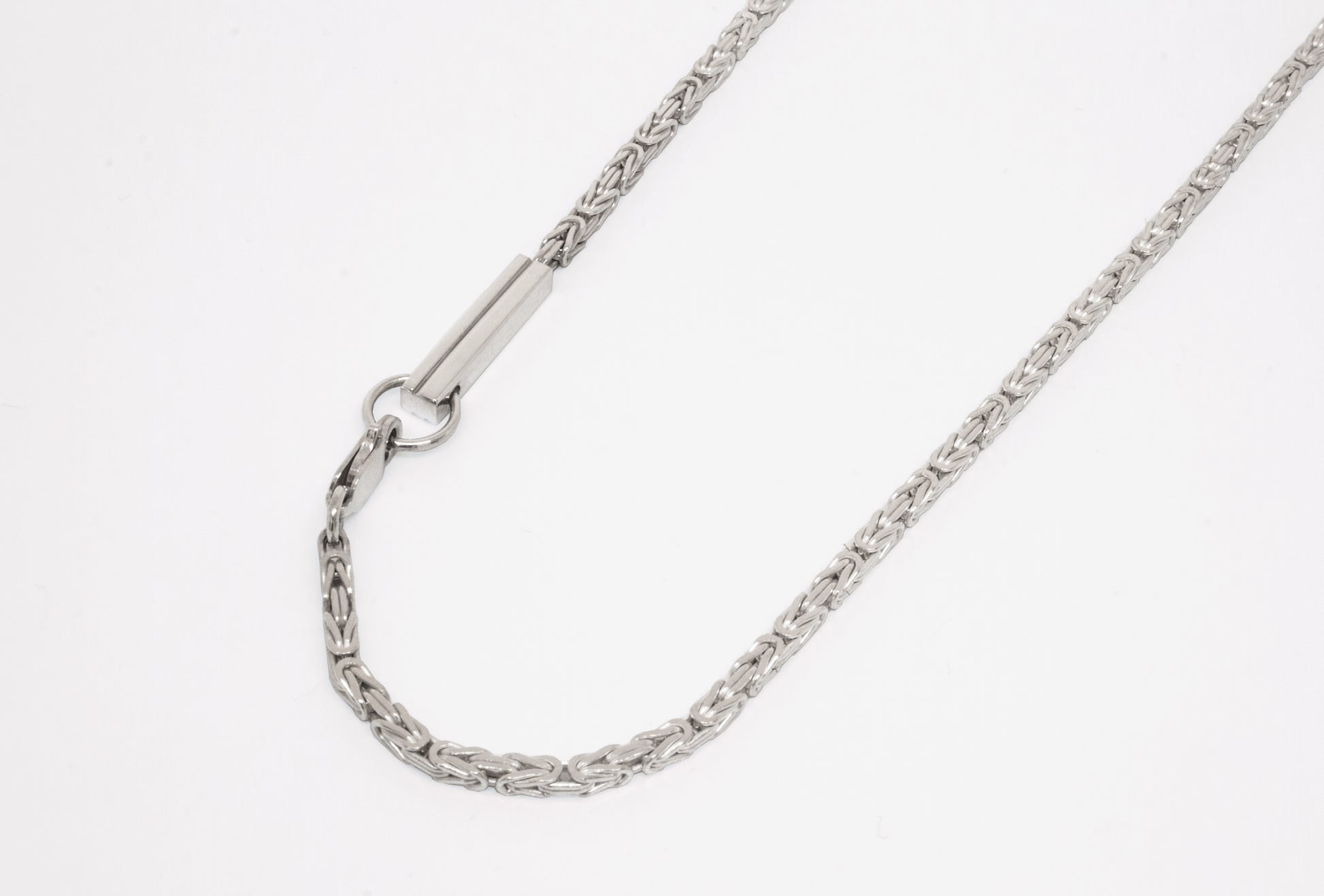 Necklace M-Bar in 925 silver, kings chain necklace with M-Bar, handmade by Minou Lejeune