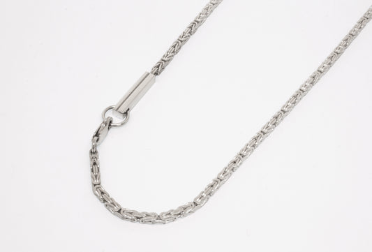 Necklace M-Bar in 925 silver, kings chain necklace with M-Bar, handmade by Minou Lejeune