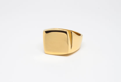 Shift Ring in 925 silver, twisted squared signet ring, handmade by Minou Lejeune