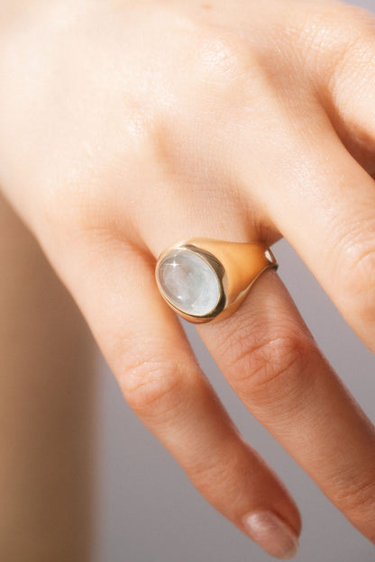 Twisted Ring + Aquamarine